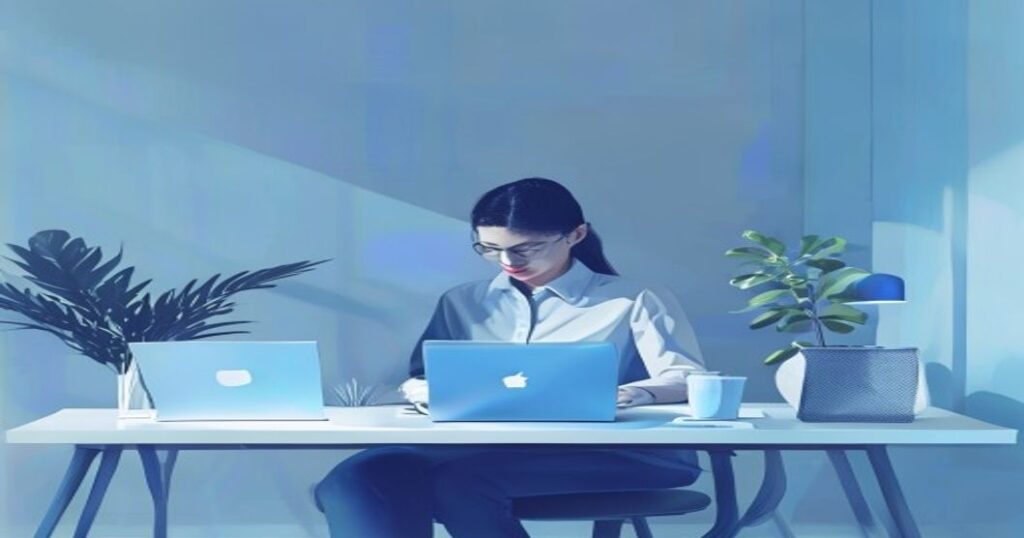 Writer working with AI